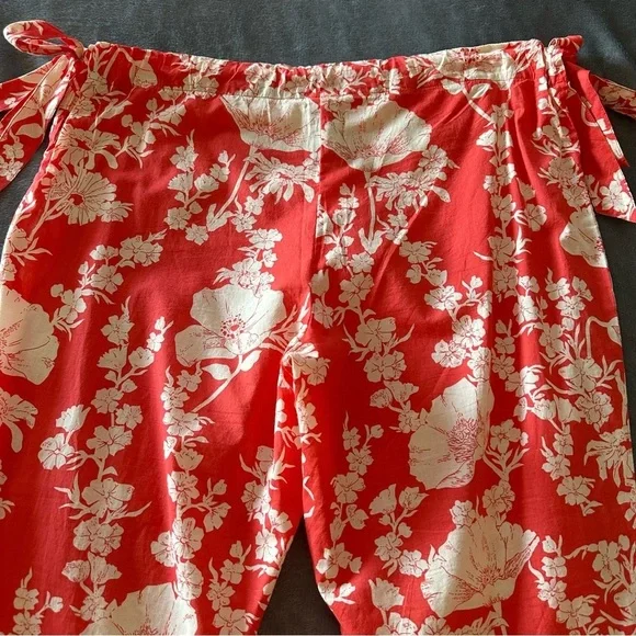 NWT J. Crew Crop Flare Leg Lightweight Floral Coral Pants Size XS - Picture 7 of 9